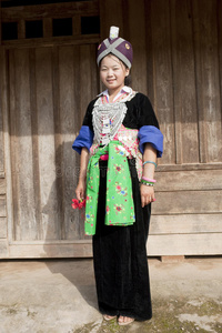 老挝苗族亚洲妇女肖像图片