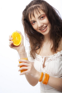 橘子汁女人脸图片