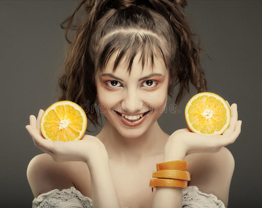 橘子汁女人脸