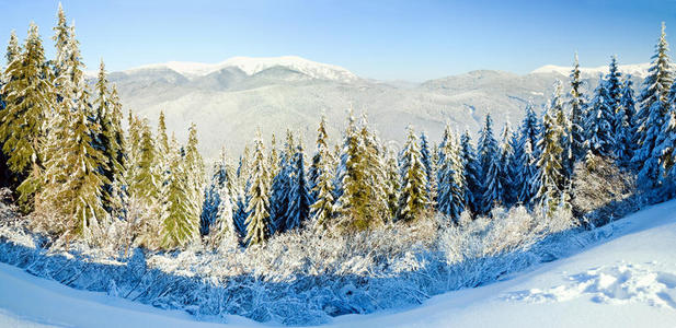 冬季山地景观全景