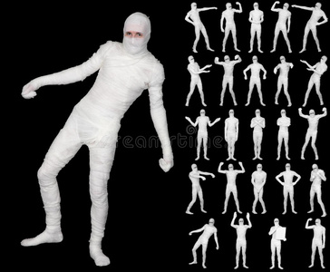 黑色的考古学黑色绷带木乃伊收藏照片