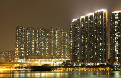 香港城市夜景。