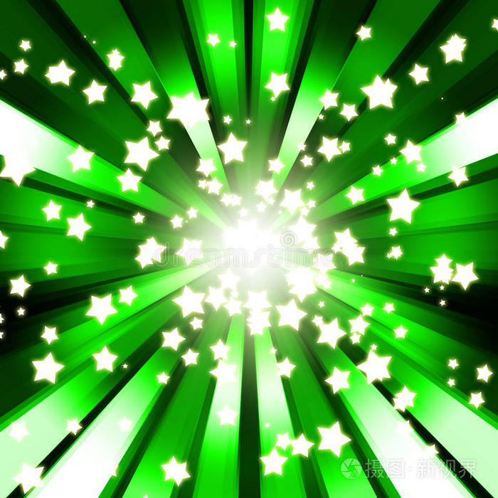 抽象闪烁星绿色背景