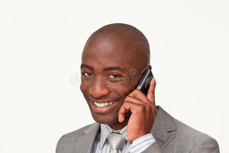 电话里一位美国黑人商人的画像