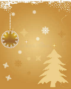 圣诞树装饰品和雪花