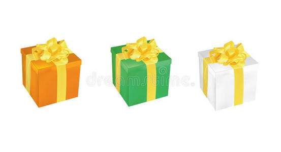 三个彩色矢量礼盒图片