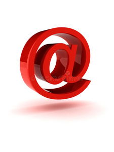 闪亮的红色电子邮件标志