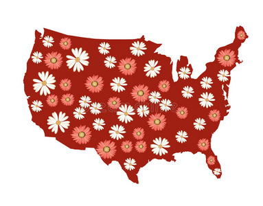 美国花卉地图