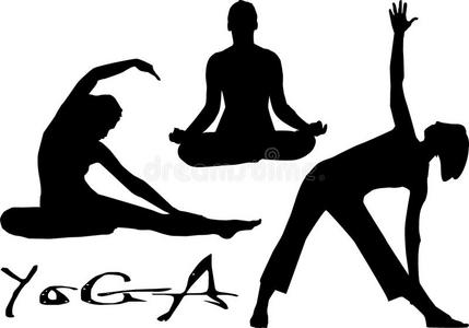 三种女性瑜伽伸展运动