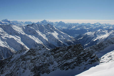 冬天的瑞士阿尔卑斯山