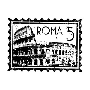 罗马邮票或邮戳式垃圾桶