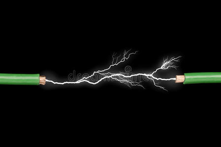有电弧的电线照片