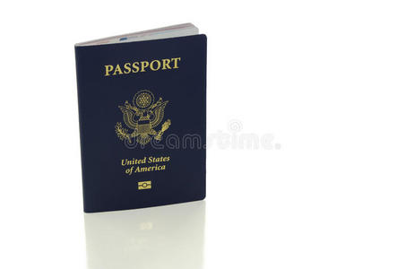 美国护照，白色，带剪贴路径