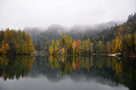 湖景秋景