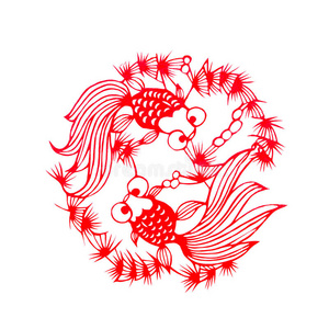 金鱼剪纸图片