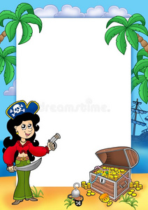框架与海盗女孩和宝藏1