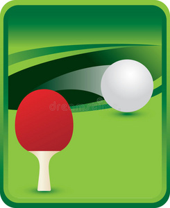 绿底乒乓球拍图片