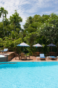 美丽的热带游泳泰国游泳池.