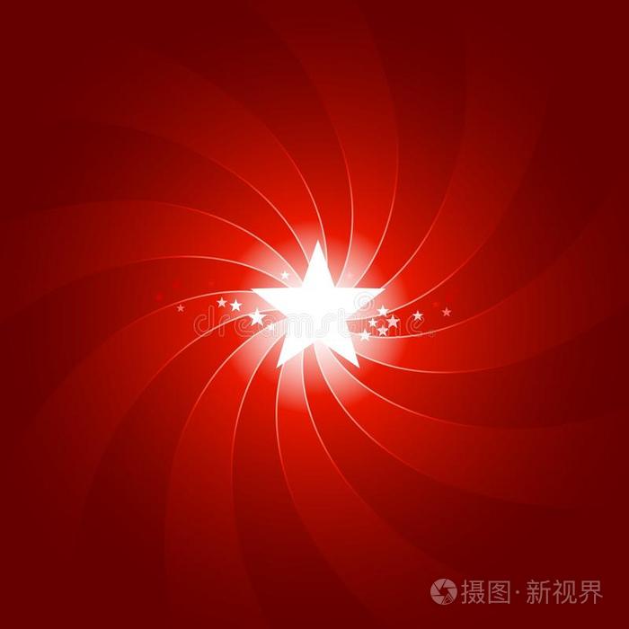 明亮的红光闪耀着中心星