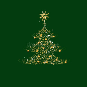 圣诞树，金饰