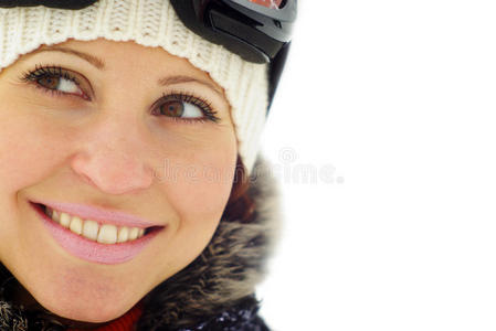 戴面具的女滑雪者