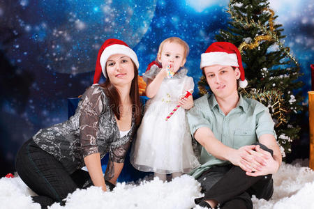 圣诞节的家人图片