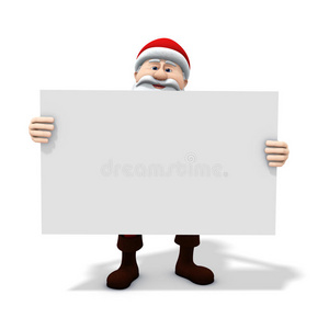 拿着大牌子的圣诞老人图片