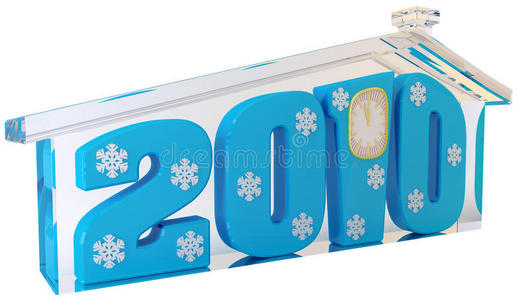 2010年蓝色数字玻璃屋照片