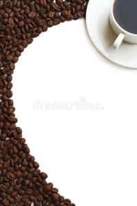 咖啡杯和谷物