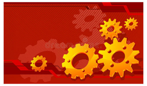 红色齿轮照片