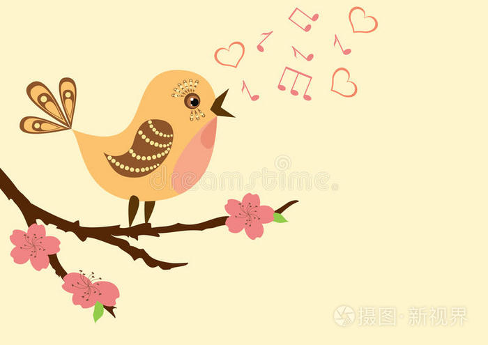 唱歌的小鸟.贺卡.情人节剪贴画图标唱歌的小鸟.