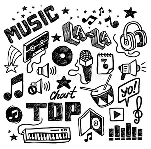 亚美尼亚的音乐图标手绘音乐图标照片