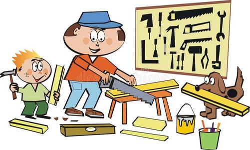 儿童艺术工作坊环球工作坊标志插画设计商人手写作工作