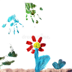 花朵，儿童插画