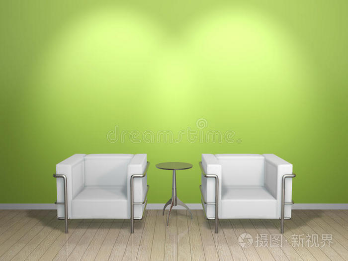沙发和桌子绿色