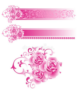 粉红色装饰花