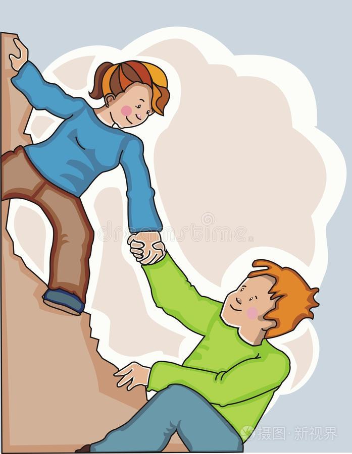 下载小样发票合同问题/举报商人帮助他的合伙人卡通插图商人团队合作