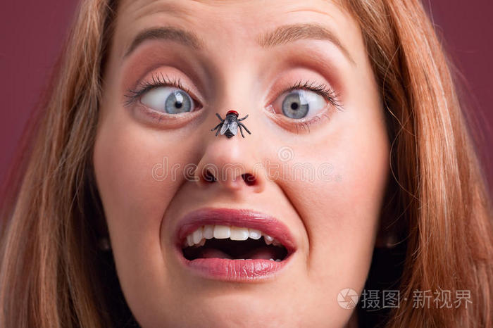 鼻子上有苍蝇的女人