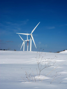 雪地和风力涡轮机