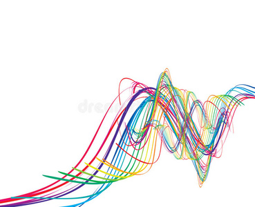 抽象彩虹波线