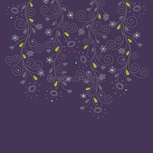 深紫色花卉背景