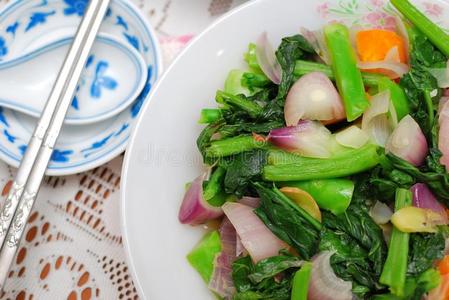 丰盛的中式蔬菜