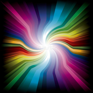 神奇的放射彩虹光照片