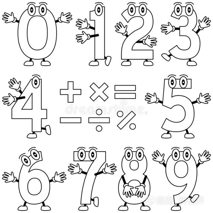 笔号码字母和数字页女孩的靴子着色页面螃蟹着色页面闹钟着色页面彩色