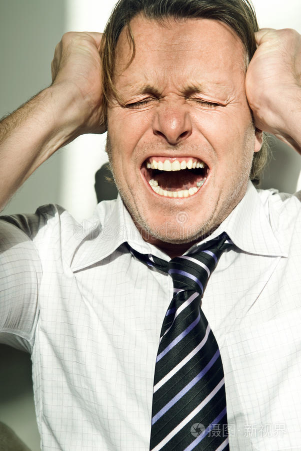 沮丧的受压迫的商人