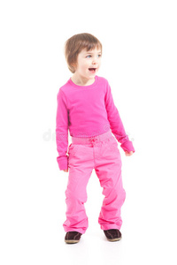 穿粉红色衣服的小女孩