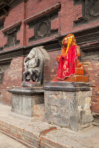 尼泊尔帕坦杜巴广场的印度教神