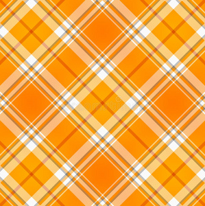 字帖格子橙色格子呢面料照片