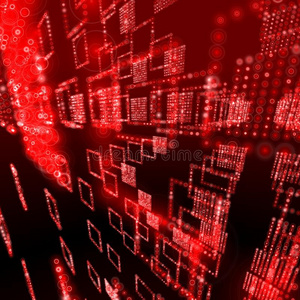 红色数字球体数据库点和曲线构造的球体线框和科技感抽象背景.