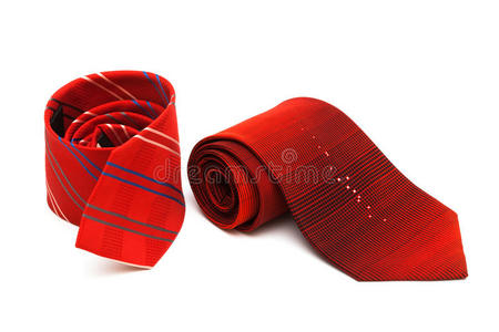 两条红色领带图片